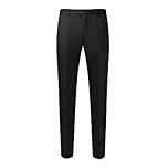 L S U Boys School Trousers Plus Size Sturdy FIT Big Waist Half Elasticated Uniform Pants 2-17 Years (14-15 Years, Black)