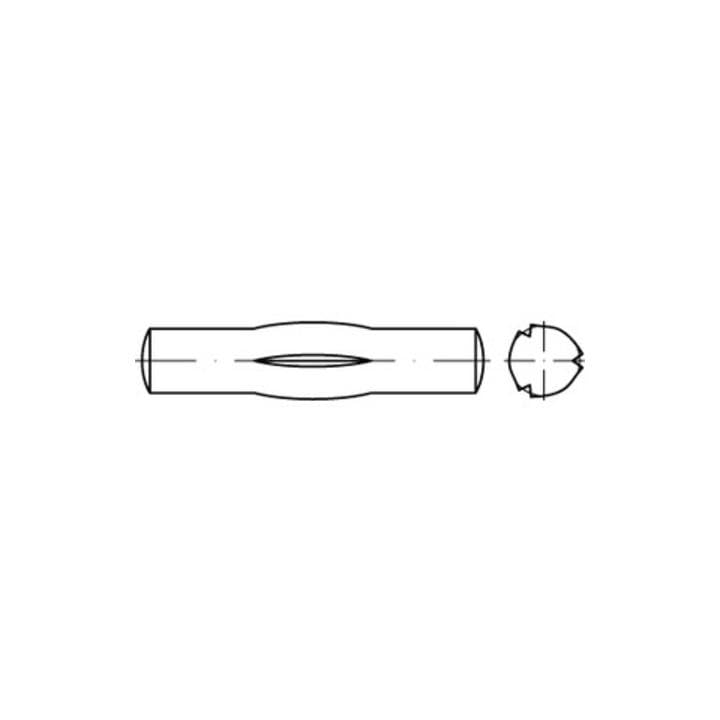 ISO 8742 Knebelkerbstifte mit kurzen Kerben Stahl 4 x 60 S 100 Stk