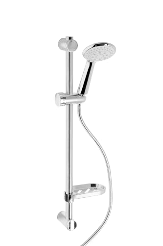 SALISCENDI COMPLETO CON DOCCIA MULTIGETTO REGOLABILE 5 GETTI | DESIGN MODERNO IN OTTONE E ABS | INSTALLAZIONE FACILE | BAGNO FUNZIONALE E RESISTENTE | ACCESSORIO MULTIFUNZIONE