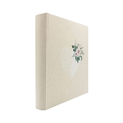 Album Photo 10x15 cm 500 photos Traditionnel Beige avec motif Cœur de 100 Pages blanches de la Collection Bohème – Fabriqué en France
