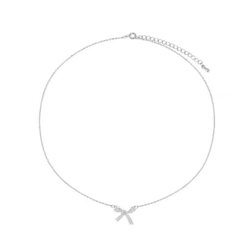 Collier chaîne réglable papillon pendentif bowknot ras de cou pour femme