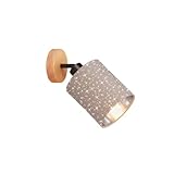 BRILONER - Wandleuchte Innen mit Sternenhimmel, Lampenschirm aus Stoff, schwenkbar, Wandlampe innen, Wandstrahler, Wandlicht, Wandbeleuchtung, Schlafzimmer, Flurlampe, 13x15 cm, Taupe
