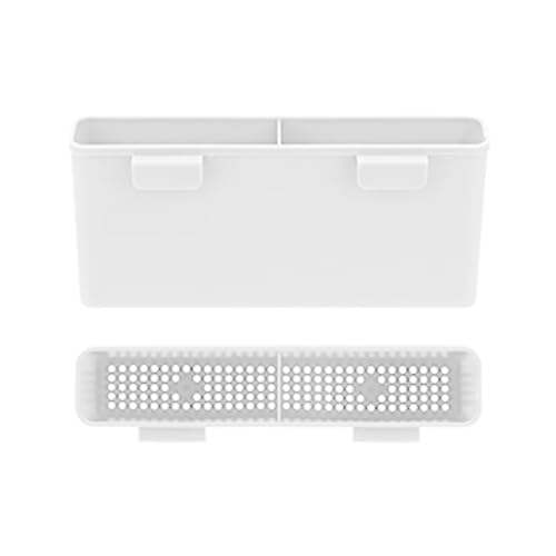 SANNO Utensil Drying Rack, Plastice Utensil Silverware Storage Holder fit for Dish Rack Over Sink, Chopsticks/Spoon/Fork/Knife Drainer Basket Flatware Storage Drainer,White, 7.75\"×1.5\"