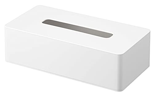 Yamazaki Industries 5583 Tissue Case, Regular Size, White, Compatible Size: Inner Dimensions (W x D x H): Approx. 9.8 x 4.7 x 2.8 inches (25 x 12 x 7 cm), Tower, Hidden Package Storage, Tissue Cover
