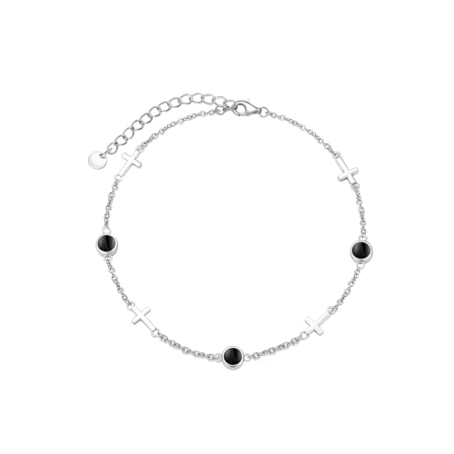 Image of Dorunmo Ankle Bracelet for Women 925 Sterling Silver Natural Stone Bracelet Anklet Summer Beach Jewelry Birthday Gifts for Mom