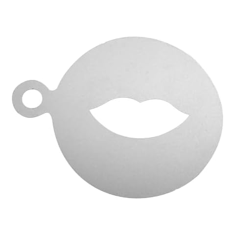 AFXGUSD Coffee Stencil Set for Latte Art And Mousse, Stainless Steel Design, Lips Cover