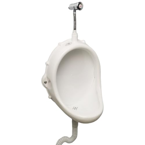 ポータブル高効率洗浄小便器(排水管付き),シンプルキッズ無水小便器浴室トイレ小便器,屋外建設用仮設小便器(White,02)