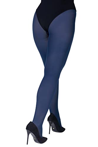 NYS Medias gruesas y cómodas para mujer, 100 DEN, opacas, clásicas, lisas, efecto 3D, para oficina, escuela, blu Marino S/M Cover