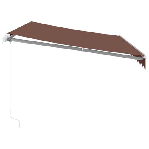 Auvent manuel rétractable marron 350x250 cm pour ombrage extérieur terrasse