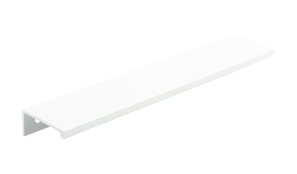 cyclingcolors 1x Tirador mueble perfil Lucata aluminio 340 mm estilo moderno acabado blanco mate para cajón armario puerta cocina dormitorio herrajes