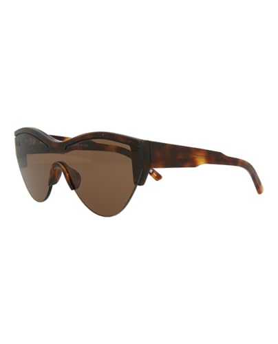 Image of Balenciaga Shield /Wrap Sunglasses Havana Havana Brown Luxury Eyewear Made In Italy Acetate Frame Designer Fashion for Everyday Luxury