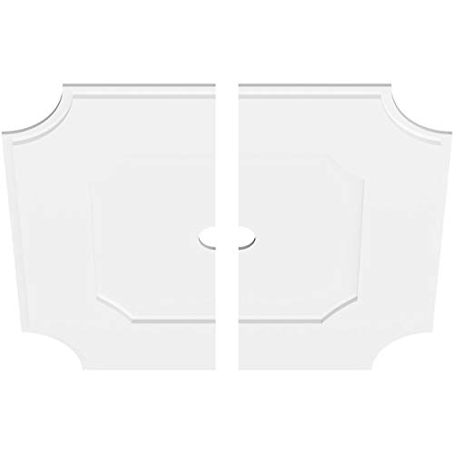 Image of Ekena Millwork CMP36LE2-03000 Locke Architectural Grade PVC Contemporary, Two Piece Urethane Ceiling Medallions 36 inchOD x 3 inchID x 21 1 /2 inchC x 1 inchP