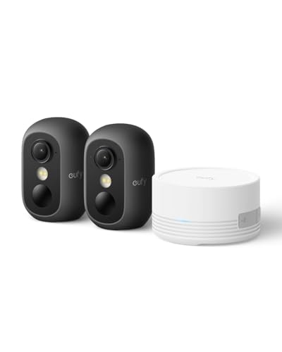 Kamera do monitoringu zewnętrznego eufy Security eufyCam C35, bateria 180 dni, HD 1080p, noktowizor, kompatybilna z HomeKit (2+1 Black)