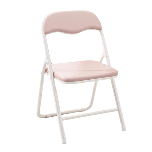 lyxamjrzyp Sillas Plegables para Eventos, Silla Plegable con Cojín de Cuero PU, con Patas Antideslizantes para Oficina, Exterior, Interior, Fiesta(Pink)