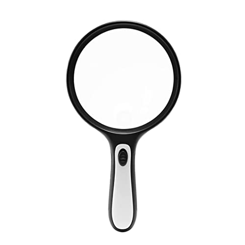 Lente d'ingrandimento portatile con luce LED, lente d'ingrandimento da lettura grande da 145 mm per anziani, ideale per degenerazione maculare e saldatura