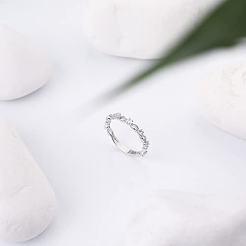 Genuine Solid 925 Sterling Silver Half Eternity Band Ring 2.5 mm set with Round Brilliant Cut Simulated Diamond Infinite Elements Cubic Zirconia Clear Cz2