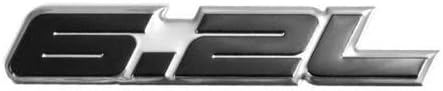 6.2 Liter Engine Aluminum Emblem Badge in Silver and Black - 4.5" Long