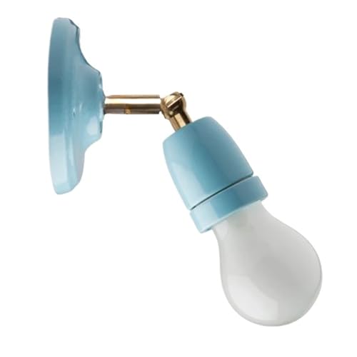 Applique Murale LED En Céramique À Angle Réglable Avec Bras Cuivre Et Douille E27, Idéale For Une Chambre, Un Couloir Ou Salon Facile à installer(Blue)