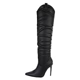  Ital Design Damenschuhe Stiefel High-Heel Stiefel, 2389-, Kunstleder, Schwarz, Gr. 38