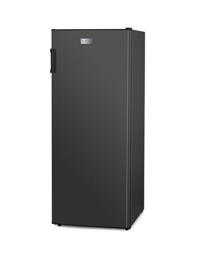 BLACK+DECKER 8.5 Cu. Ft. Upright Freezer, Stand Up Freezer with Mechanical Temperature Control, Freezer Upright with 3 Shelves and 4 Door Bins, Manual Defrost, R600a Refrigerant, BUF850LB, Black