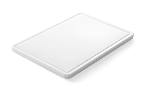 Planche a decouper avec rainure anti-ecoulement en HDPE blanc