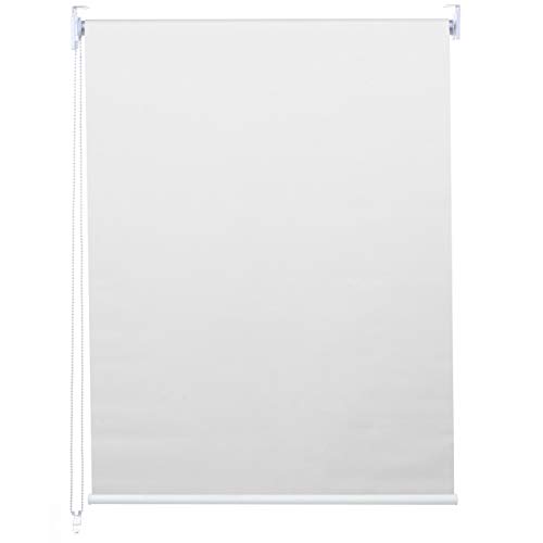 Mendler Rollo HWC-D52, Fensterrollo Seitenzugrollo Jalousie, 120x230cm Sonnenschutz Verdunkelung Blickdicht - weiß