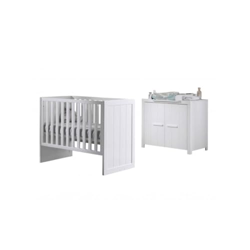 Vipack Ensemble Erik - Lit bébé, Commode et Table à Langer