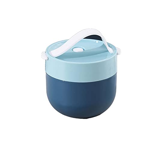 Bento Boxes contenedor de alimentos fiambrera multiusos conveniente portátil taza de sopa (color: azul)