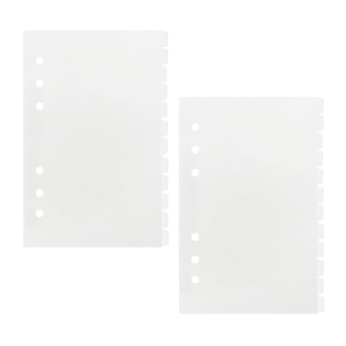 Divisores de carpeta A5 de 6 agujeros con 12 pestañas de plástico transparente (24 piezas)