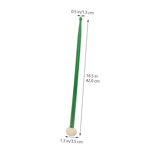 Baquetas profesionales de doble punta de fieltro y nylon verde oscuro miniatura 5