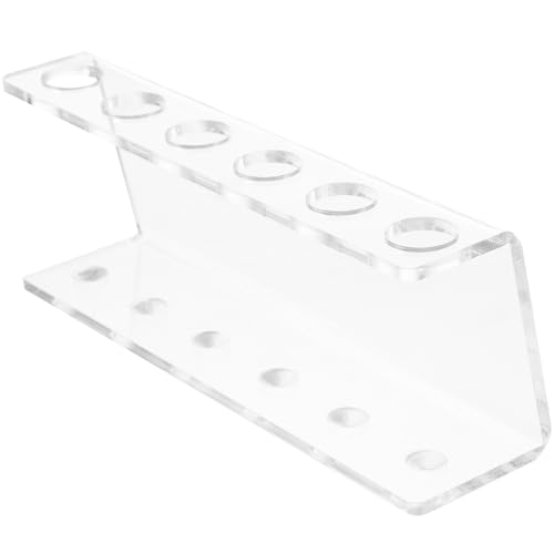 Soporte De Exhibición De Acrílico Soporte De Tubo Gradilla para Tubos De Ensayo De Escritorio Gradilla para Tubos De 5 Ranuras Tubos De Ensayo con Gradilla Poroso Florero Titular