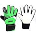 Kids & Youth Soccer Goalkeeper Gloves, Junior Indoor & Outdoor Goalie Gloves for Girls and Boys, 3 mm Strong German Latex Palm, Supportive Wrist Straps, Secure and Comfort (Green, Size 5)