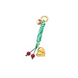 YiNLuax Llavero artístico de cordón trenzado con cuentas de corazón, soporte de bolsa de metal para uso diario, llavero de corazón de moda, b