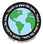There's NO Place Like Home Sticker - World Map Weather Resistant Long Lasting in/Out Door Die-Cut Decal Sticker - 2"