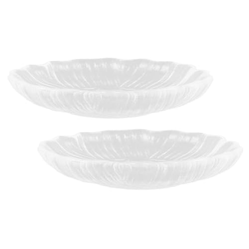 TOBBOMEY 2 Posavasos de Vidrio Transparente Redondos Platillos para Taza de Té Posavasos Resistentes al Desgaste Aptos para Hogar Salón de Té y Restaurante Diámetro Reutilizable