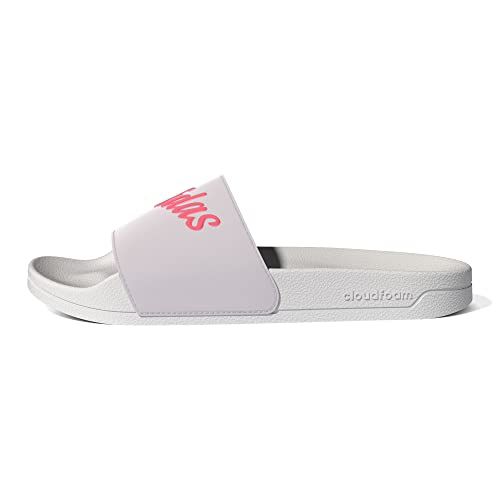 adidas Women's Adilette Shower Slides Sandal, Almost Pink/Acid Red/Chalk White, 7 adidas Women's Adilette Shower Slides Sandal, Almost Pink/Acid Red/Chalk White, 7
