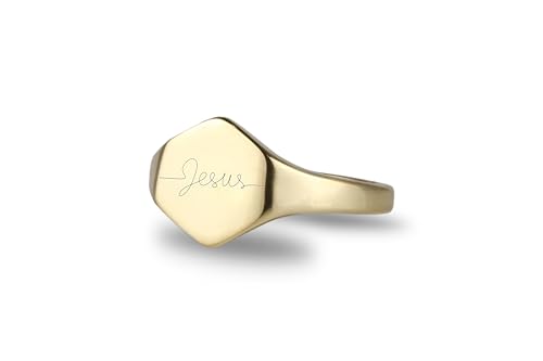 Bague gravée Jésus avec finitions soignées pour un bijou de dévotion durable