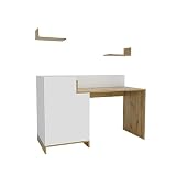 Vicco Schreibtisch Reko, Weiß/Eiche, 150 x 60 cm mit Regale