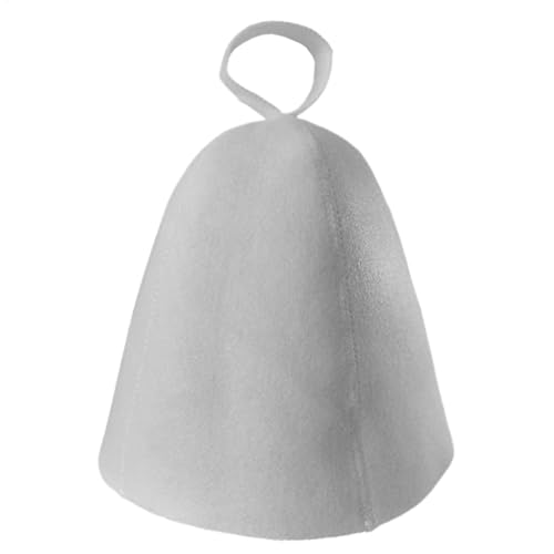 Cuffia da bagno per sauna, assorbe l'acqua, per doccia, confortevole, in feltro, isolamento termico, per donne e uomini, accessori per bagno turco e doccia, bianco