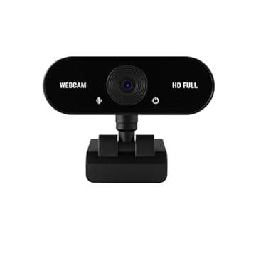 WebCam Full HD 1080p com microfone Home Office Videoconferências Preto
