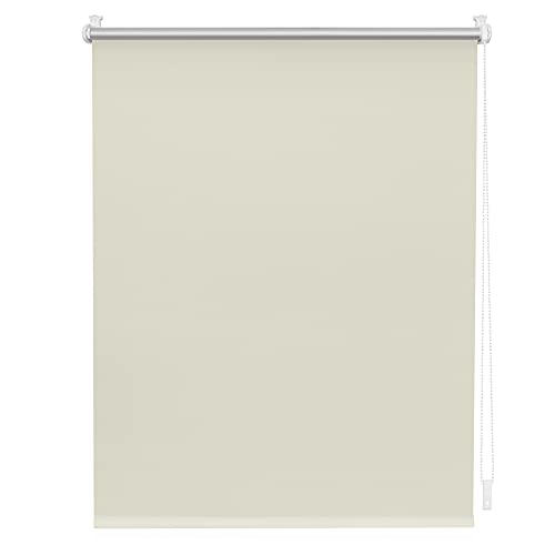 Lichtblick Thermorollo ohne Bohren, Klemmfix, Verdunklungsrollo, Hitzeschutz, Sichtschutz, Wandmontage, Deckenmontage, Rollo für Fenster und Türen Creme,70 cm x 150 cm (B x L)