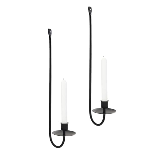 Portavelas de metal para pared en set de 2 piezas, estante resistente para fiestas 2
