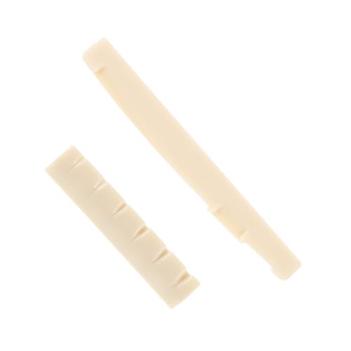 OFFSCH Replacement Guitar Nut Saddle Set for Acoustic Folk Guitar Plastic Parts Steel for Strength Easy Install