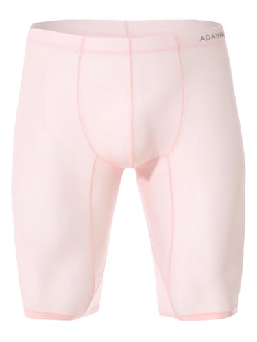 Mens Nylon Sheer Mesh Shorts Elastic Waistband Breathable Yoga Shorts Beach Swim Trunks