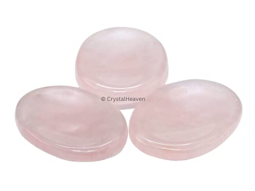 Image of Certified Rose Quartz Crystal Thumb Worry Pebbles Stones for Anxiety Stress Relief Massage - AAA Grade Original Healing Gemstone Agate Rubbing Stone for Yoga Meditation Spiritual Reiki Feng Shui