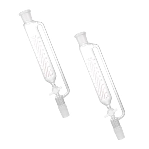 Amosfun Experimental Separatory Funnel PTFE Stopcock Borosilicate Glass 500Ml Cylindrical Funnel Equipment for Chemistry Lab Use