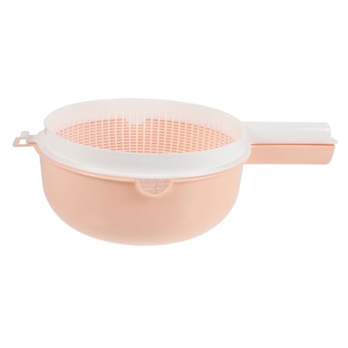 Alipis Cesta De Drenaje Con Tapa Cesta De Frutas Para Mostrador Escurridor Con Asa Cesta De Frutas Para Cocina Cestas Dobles Colador De Verduras Funcional Para Reutilizable