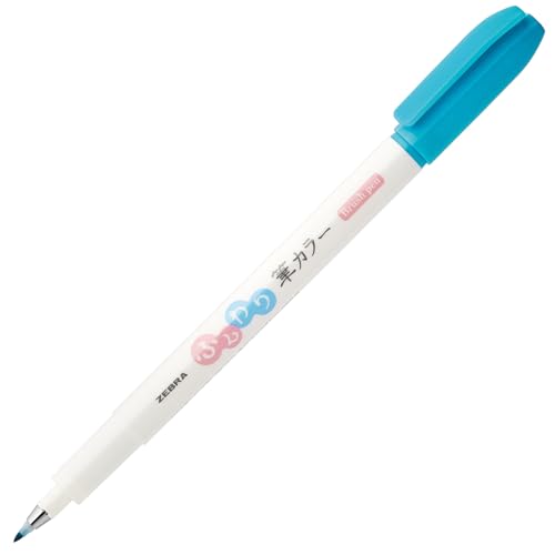Zebra Pen Funwari stylos pinceau pointe extra-fine encre bleu clair 12 unités