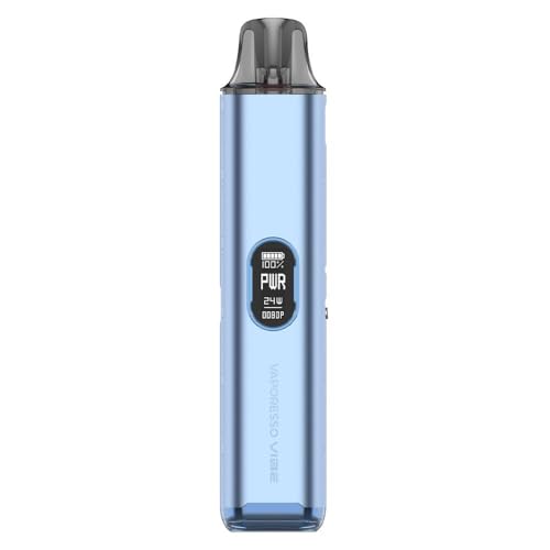 VAPORESSO VIBE スターターキット 電子タバコ VAPE べポレッソ バイブ スタイリッシュ ペン型 軽量 ベイプ 本体 ニコチンゼロ シーシャ (Sky Blue)