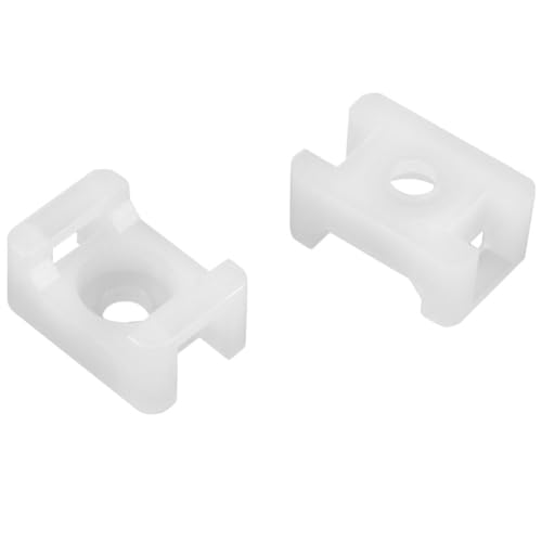 TA-VIGOR 50Pcs Nylon Cable Tie Mount Base, 5.2mm Saddle Type Mount Wire Holder, Cable Zip Ties, Adjustable Cable Tie Holder with Self-Locking for Wire and Cable Tidy, White